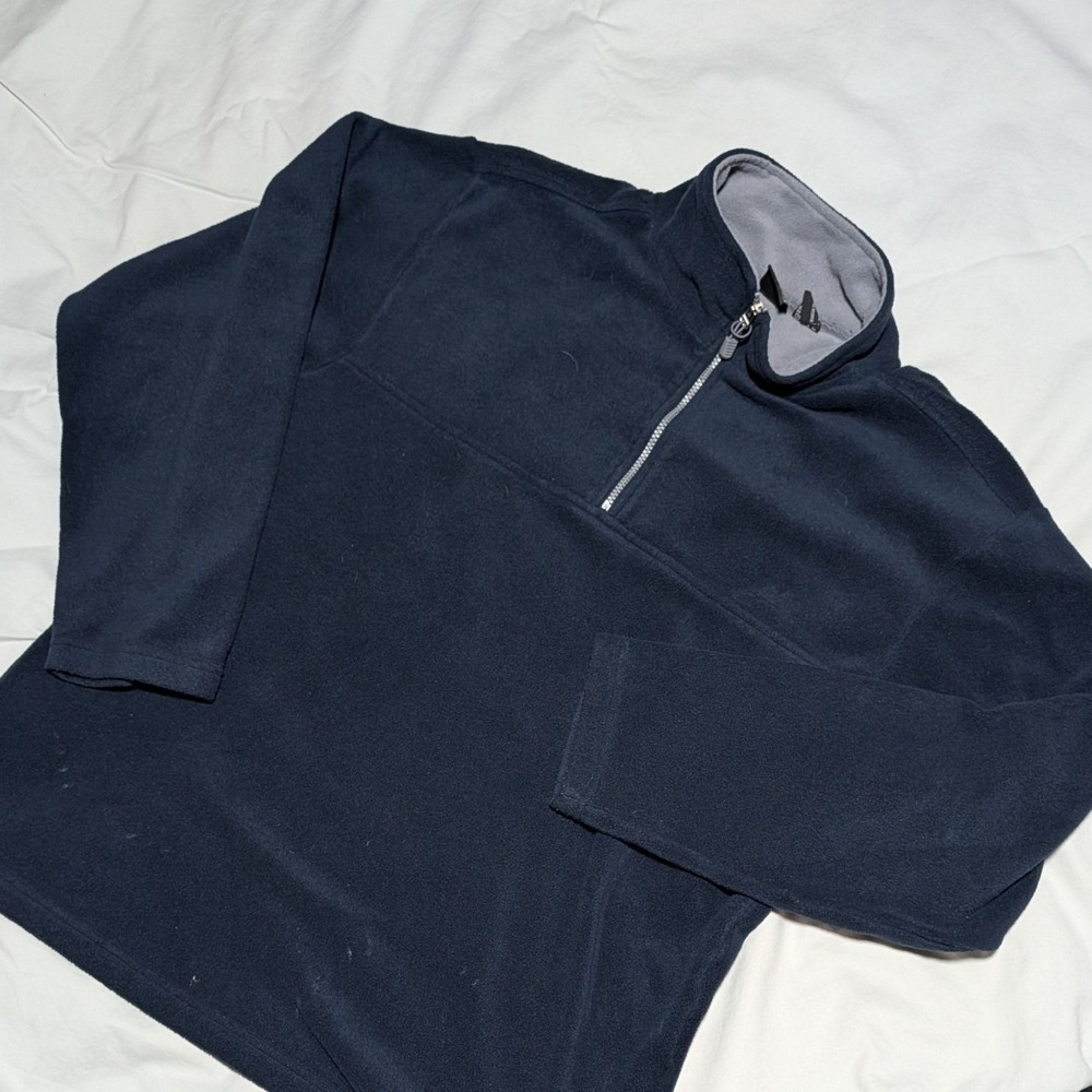 Foot Locker Men's XL Navy Blue Quarter Zip Fleece Pullover Mock Neck Sweatshirt